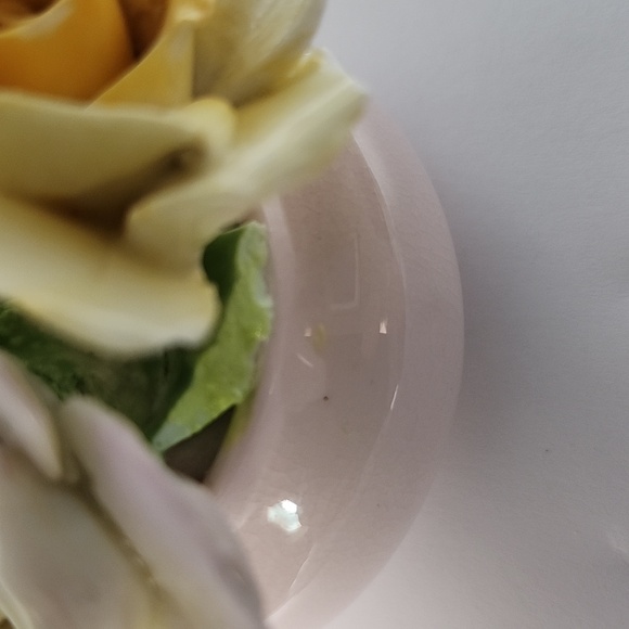 Vintage Floral Porcelain Shoe Figurines And Basket - Picture 6 of 7